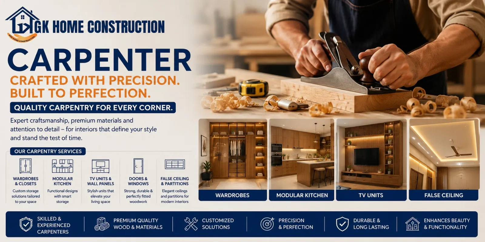 Carpenting services in GK Home Construction